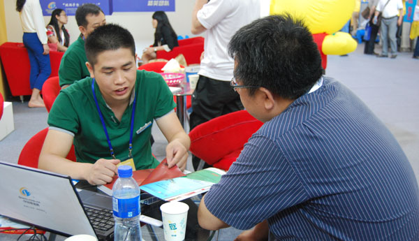 With customers